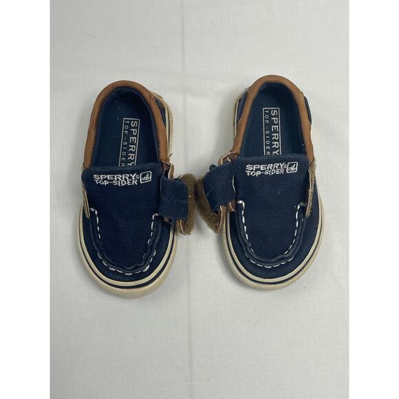 Sperry Top-Sider Kids Boat Shoes Leather-Canvas Slip On Toddler Boys Size 5.5W - Picture 6 of 8
